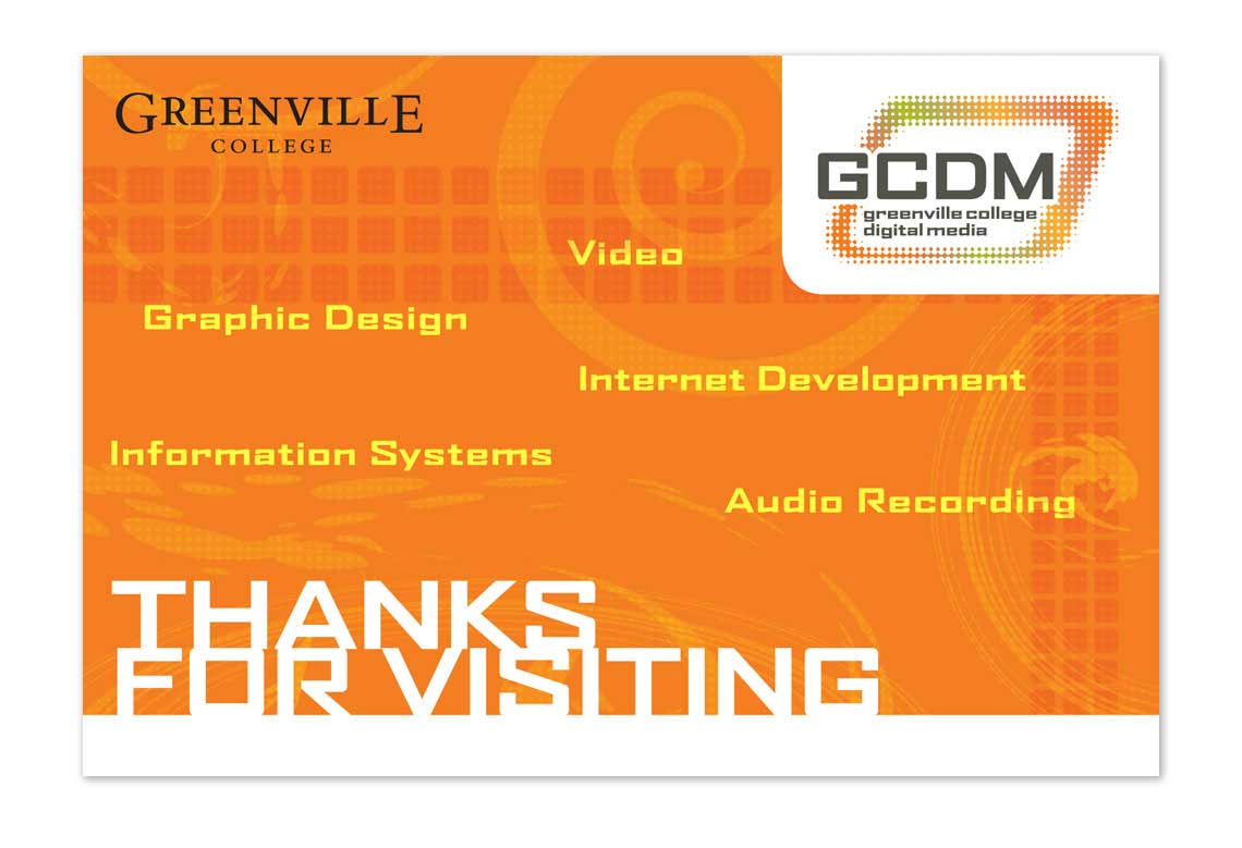 Greenville College Digital Media Thank You Postcard